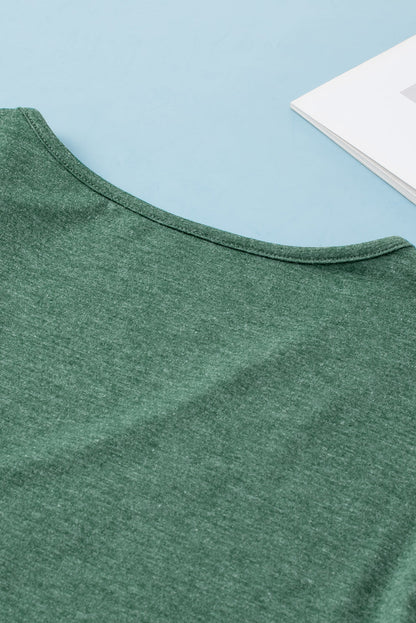 Elegant Blackish Green Embroidered V Neck Plus Size Blouse