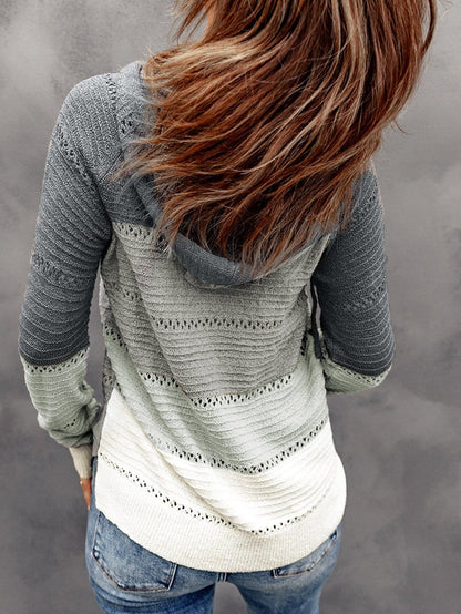 Beach Nights Striped Knit Hoodie