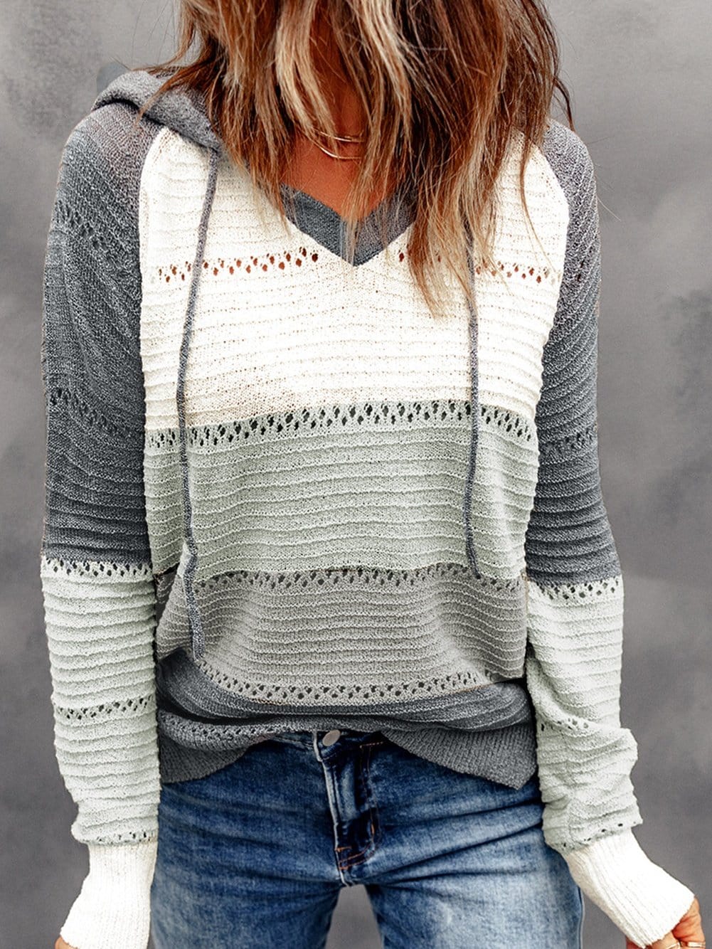 Beach Nights Striped Knit Hoodie