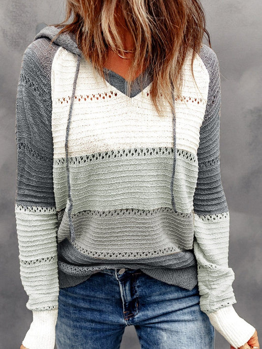 Beach Nights Striped Knit Hoodie