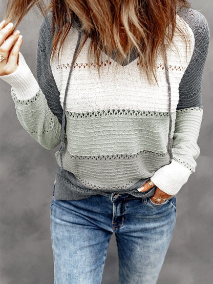 Beach Nights Striped Knit Hoodie