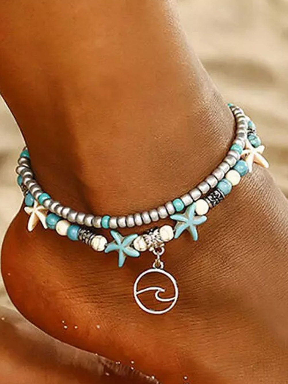 Beach Vibes Double Layered Starfish Anklet