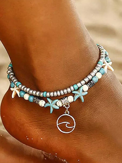 Beach Vibes Double Layered Starfish Anklet