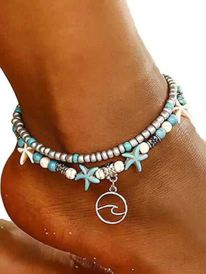 Beach Vibes Double Layered Starfish Anklet