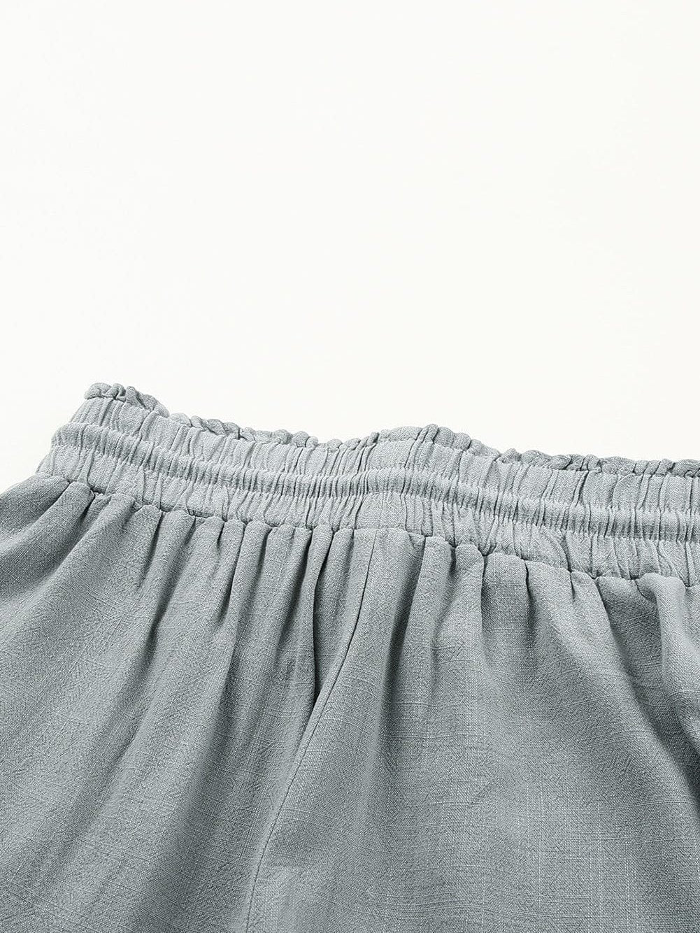 Beachy Gray Frayed Hem Pocketed Shorts
