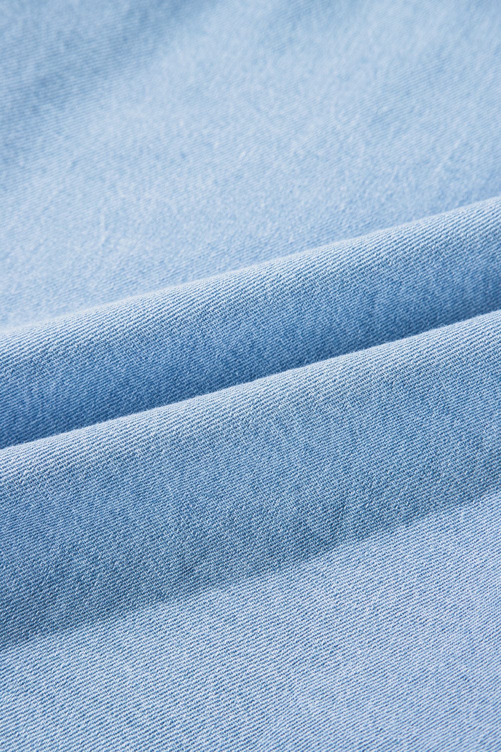 Beau Blue Denim Ruffle Flutter Sleeve Button-Up Top