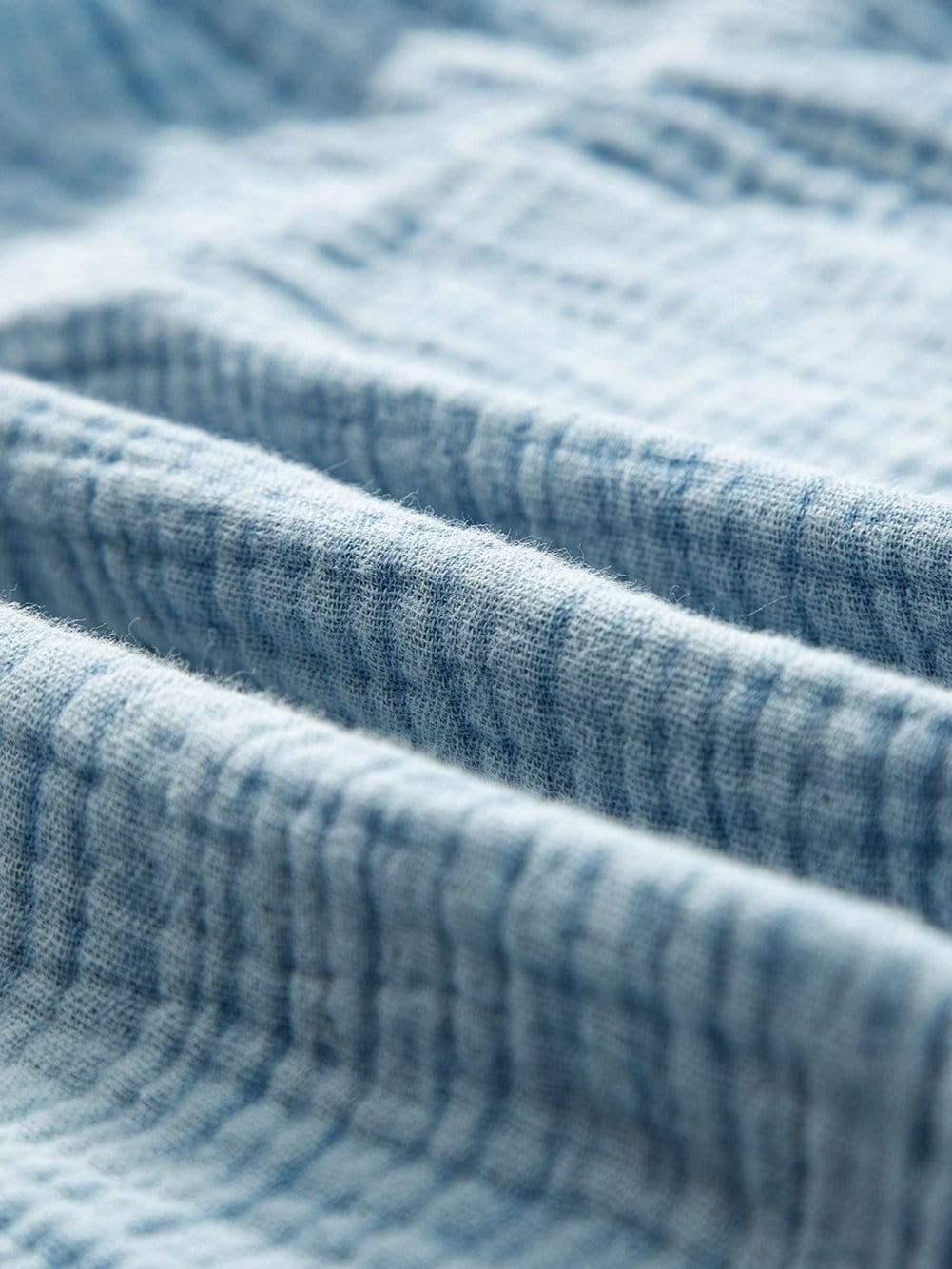 Beau Blue Mineral Wash Tiered Crinkle Dress with Raw Hem