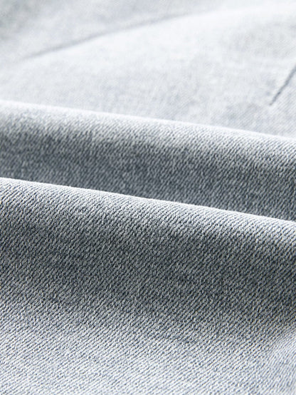 Beau Blue Ruffled High Waist Flap Pockets Denim Shorts