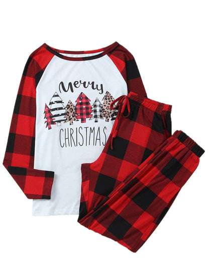 Festive Red Tartan Christmas Graphic Lounge Set