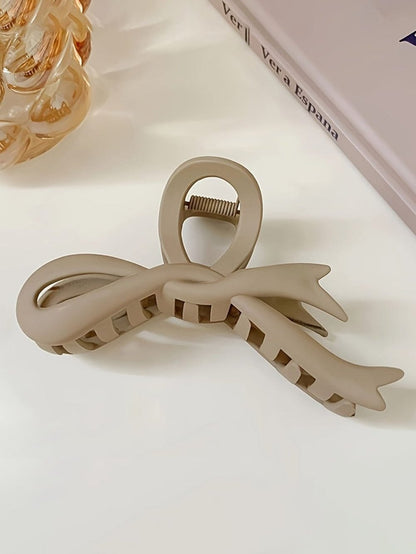 Beige  Bowknot Large Hair Claw Clip
