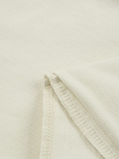 Beige Corduroy High Waist Trousers for Winter Casual Wear