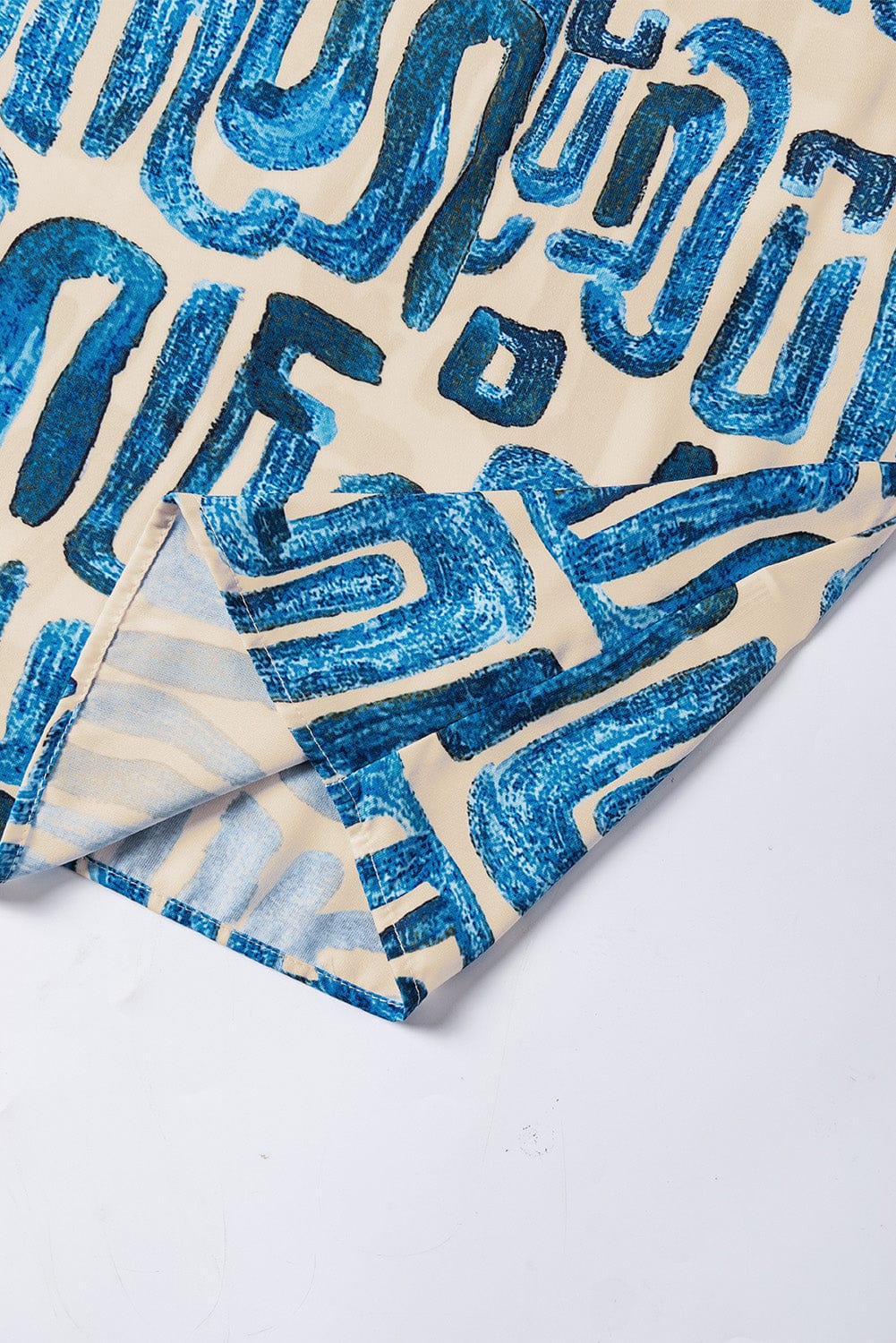 Beige Floral Embroidered Puff Sleeve Blouse with Frilled Neck