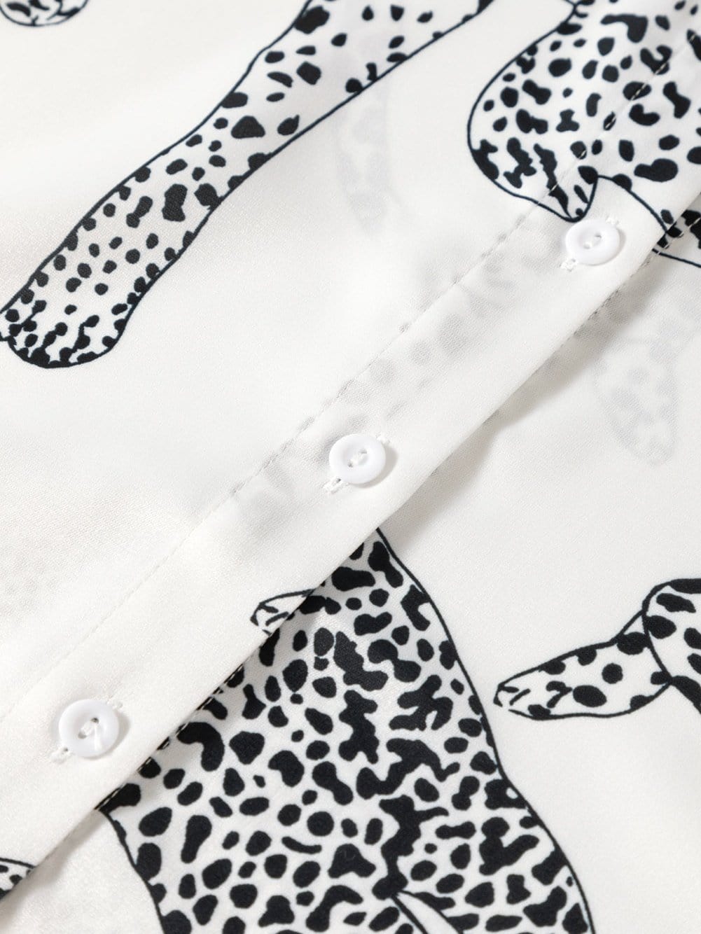 Beige Leopard Print Button-Up Half Sleeve Blouse