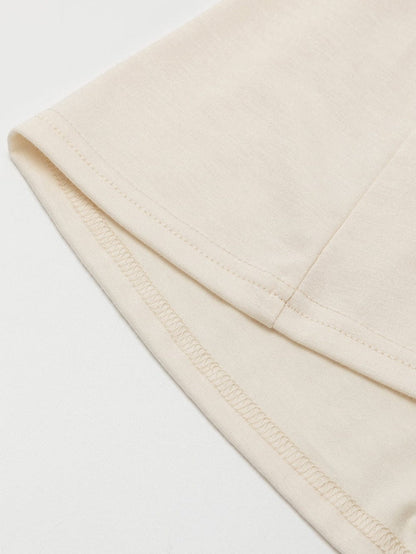 Beige Puff Sleeve Tiered A-line Shift Dress with Embellishments