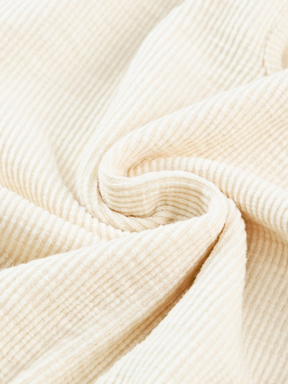 Beige Ribbed Elastic Waist Romper