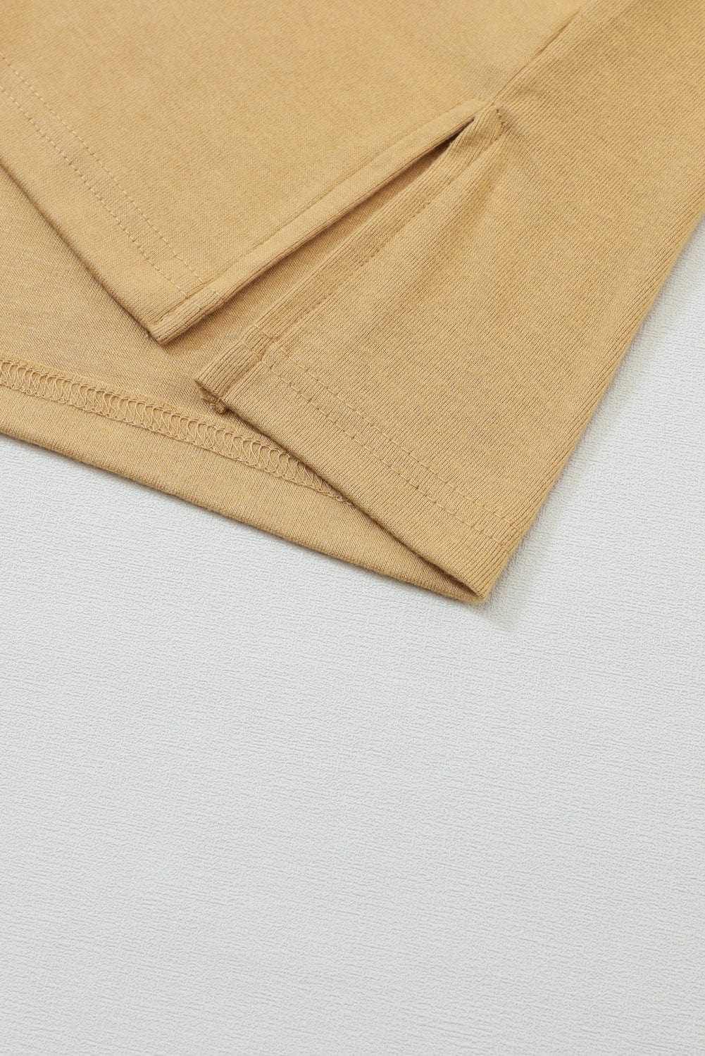 Beige Striped Bishop Sleeve Top with Colorblock Detail