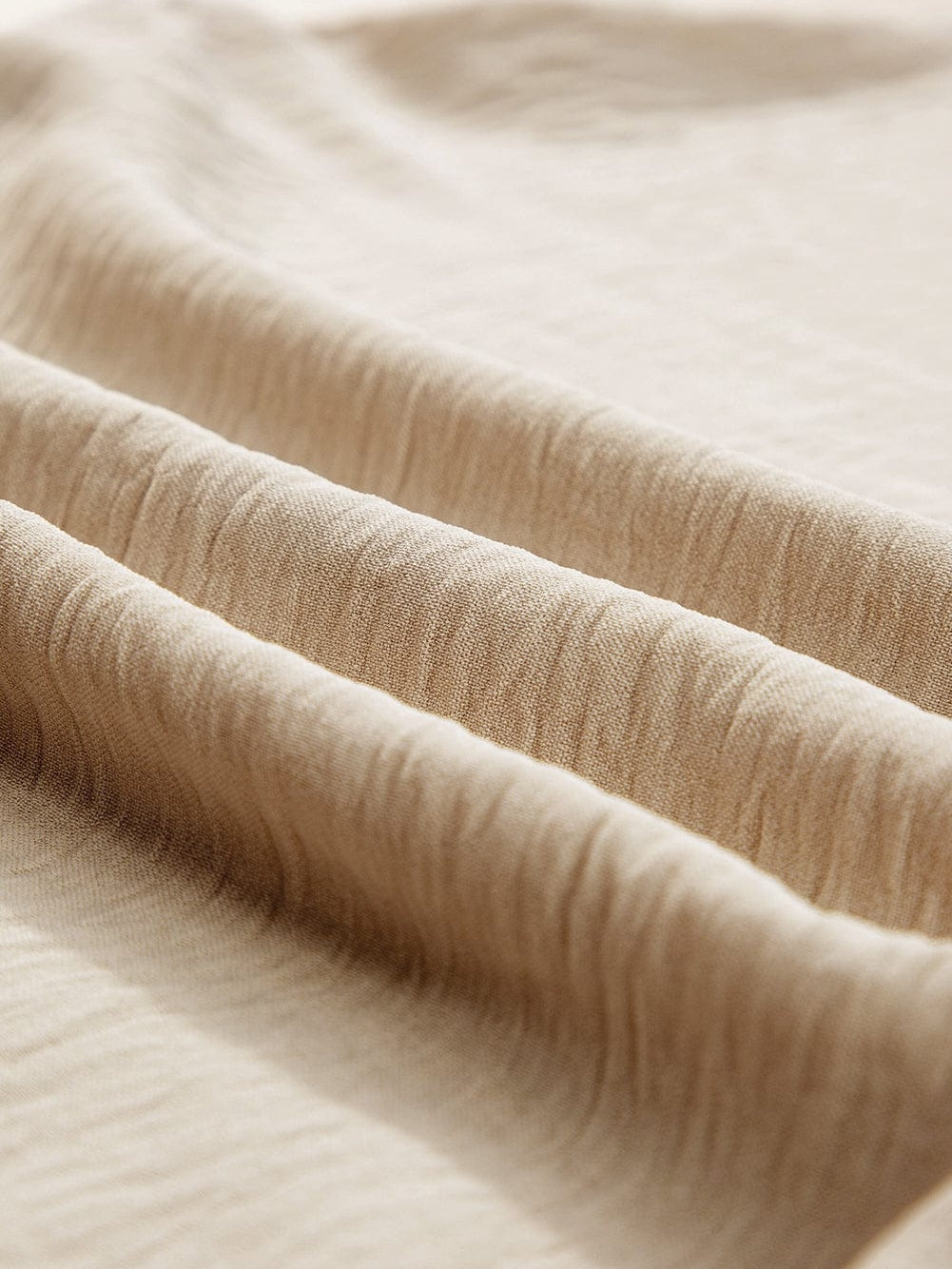 Beige Textured Crop Top and Wide Leg Pants Set with Elastic Hem