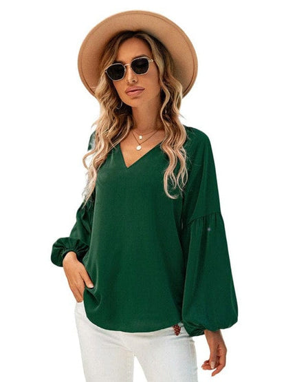 Bell Sleeve Crewneck Lace Floral Textured Babydoll Blouse