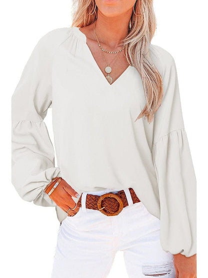 Bell Sleeve Crewneck Lace Floral Textured Babydoll Blouse