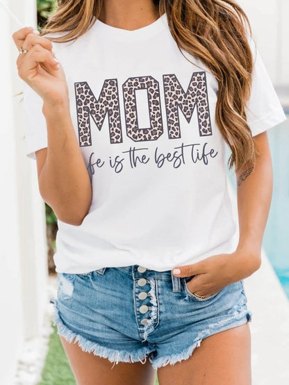 Best Life White MOM Graphic Tee for Her