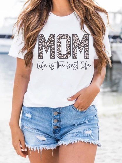 Best Life White MOM Graphic Tee for Her