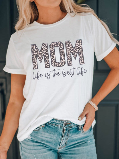Best Life White MOM Graphic Tee for Her