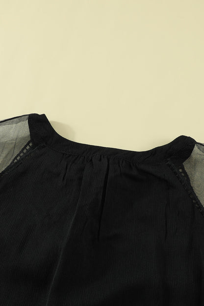 Black Formal Invitation Lace Blouse
