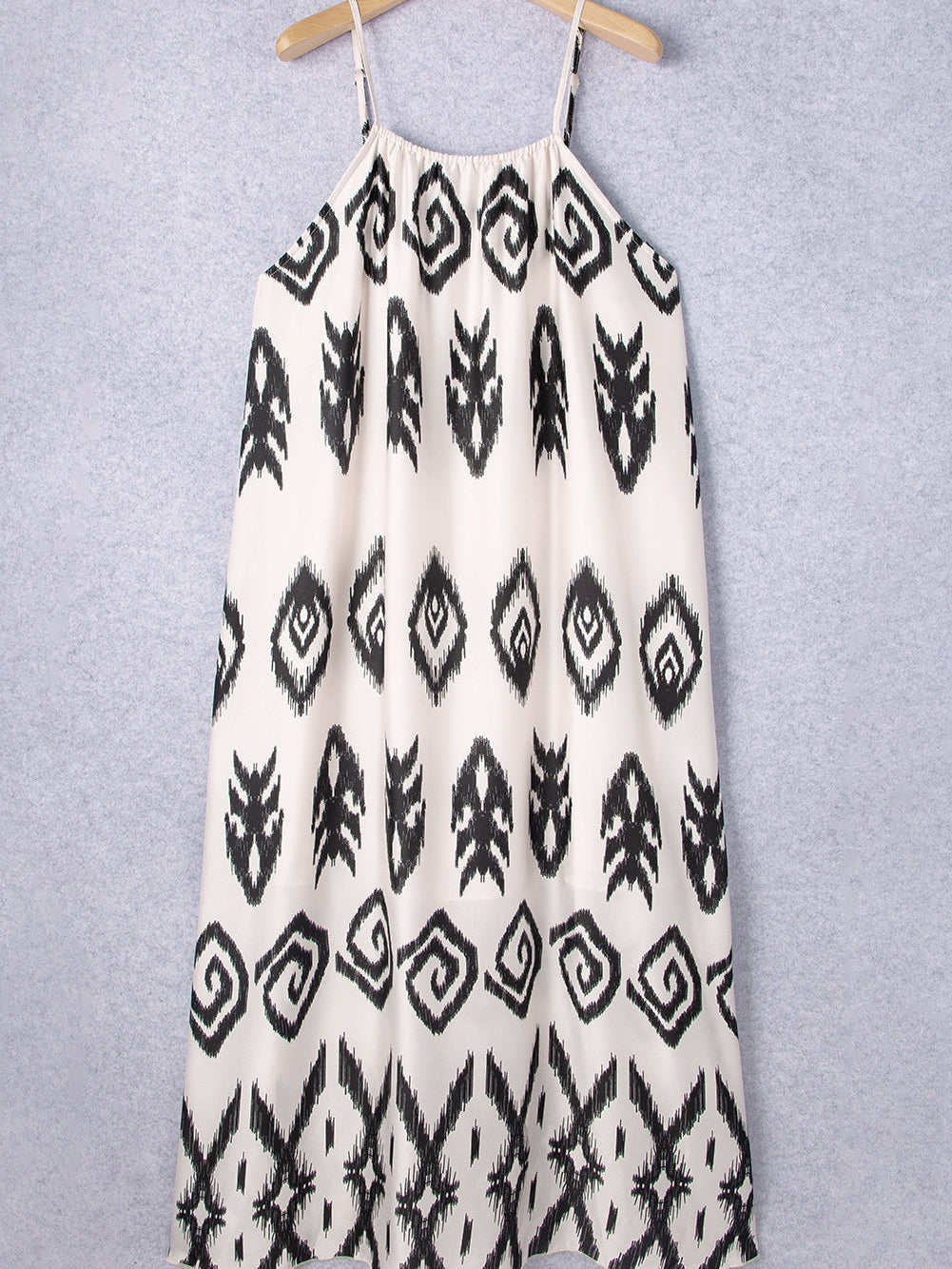 Cowgirl Chic Black Aztec Western Print Halter Maxi Dress