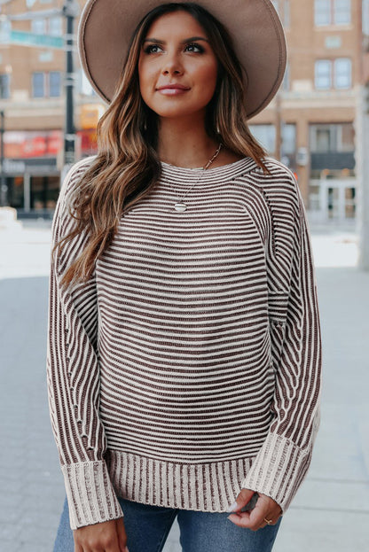 striped knit sweater
