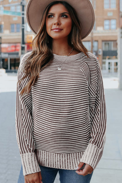 striped knit sweater