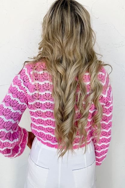 pink stripe cardigan