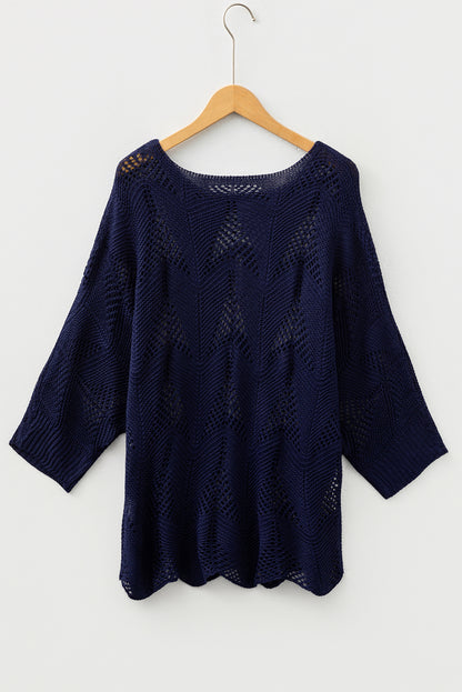 hollow out knit sweater