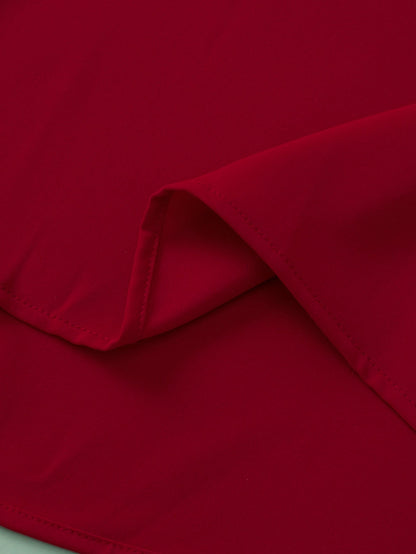 Red Dahlia Keyhole Pleated Crew Neck Plus Size T Shirt