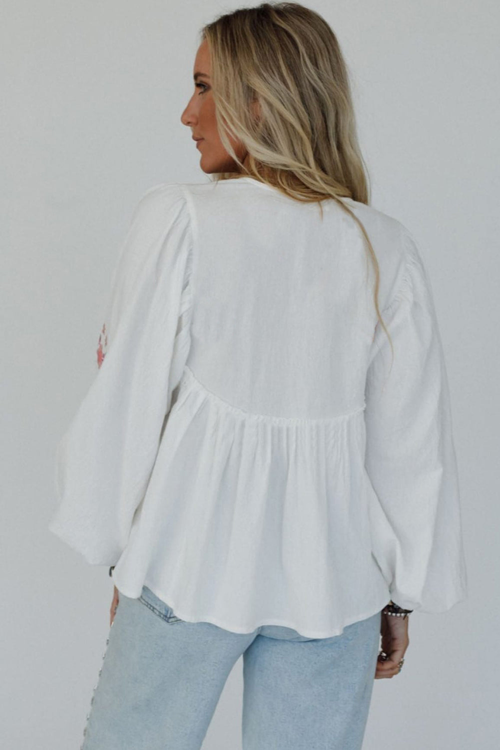 white babydoll blouse