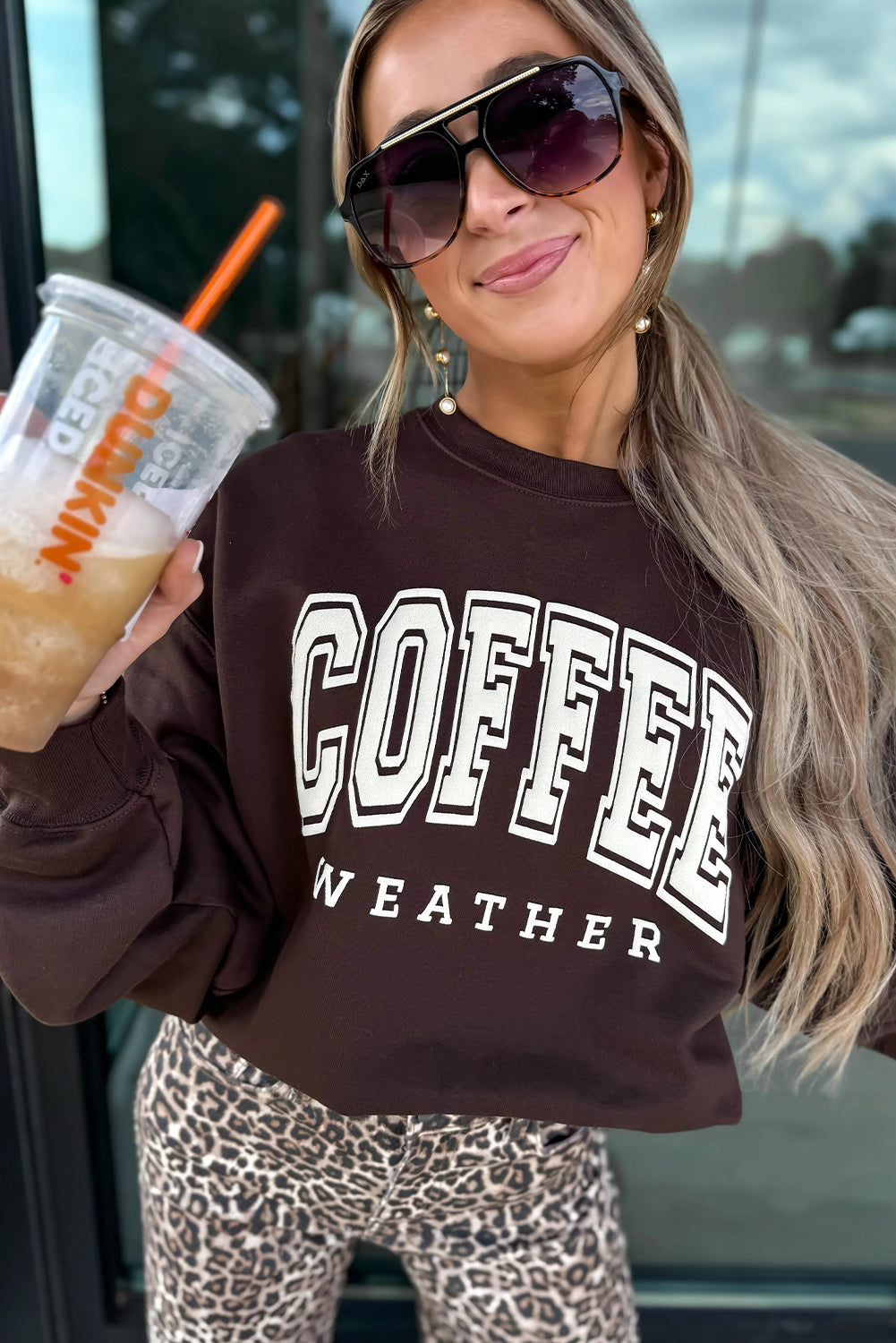 Chicory Coffee COFFEE WEATHER Womens Baggy Sweatshirt