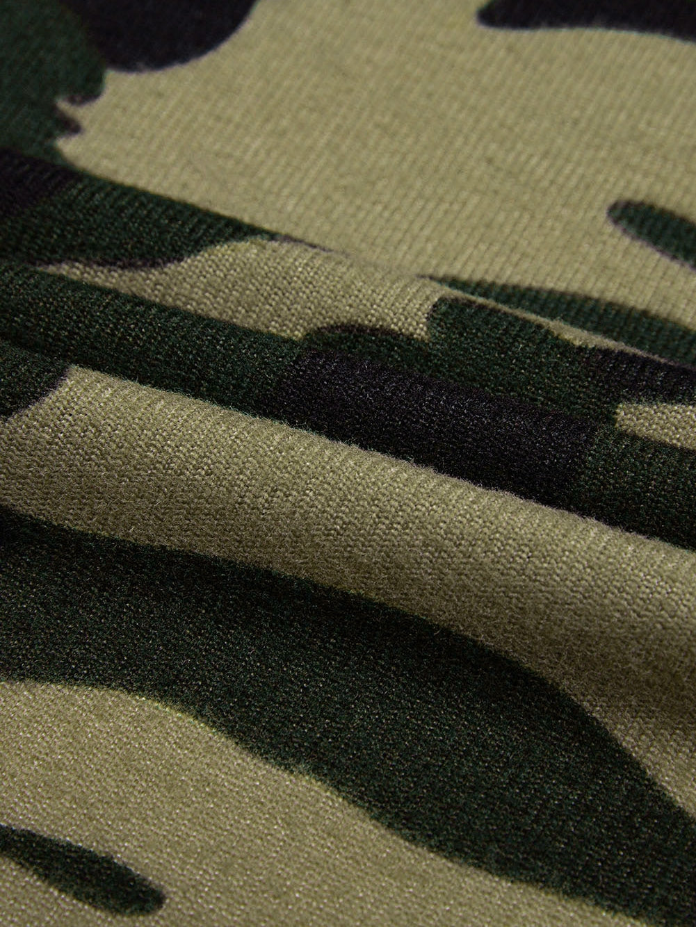 Green Camo Print V-Neck Cardigan