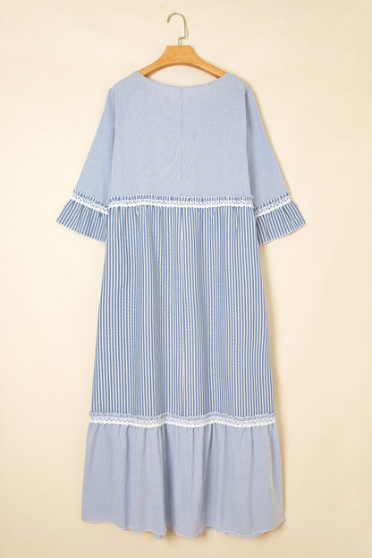 plus size striped long dress