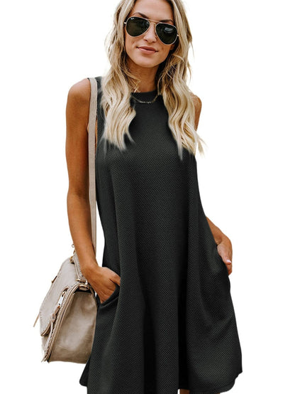 Black Crossed Back Knit Mini Dress with Cut-out Detail