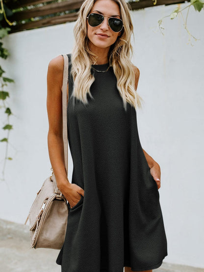 Black Crossed Back Knit Mini Dress with Cut-out Detail