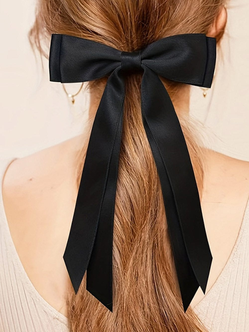 Black Double Bow Knot Alligator Hair Clip