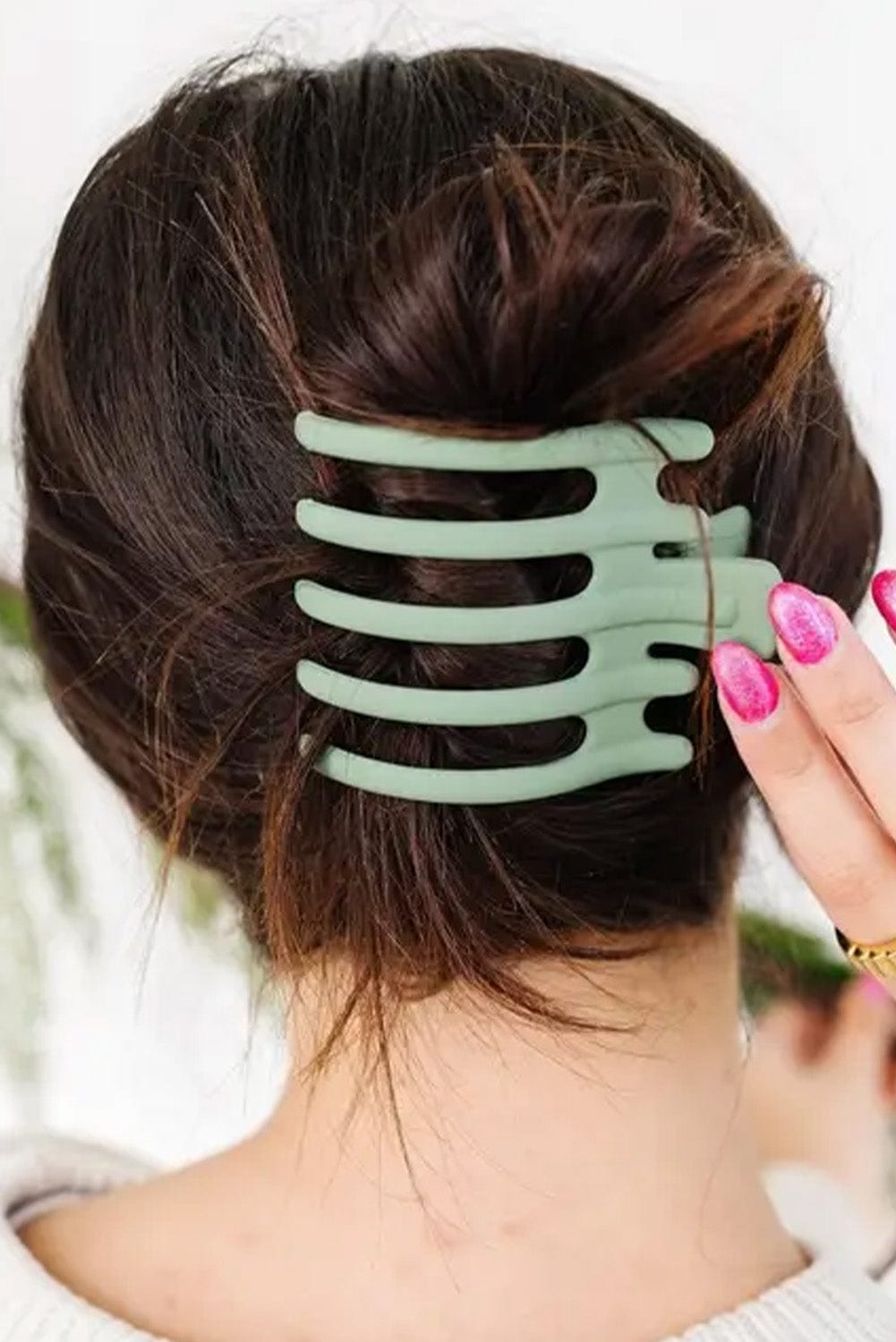 Black Frosted Hair Claw Clip with 5 Teeth