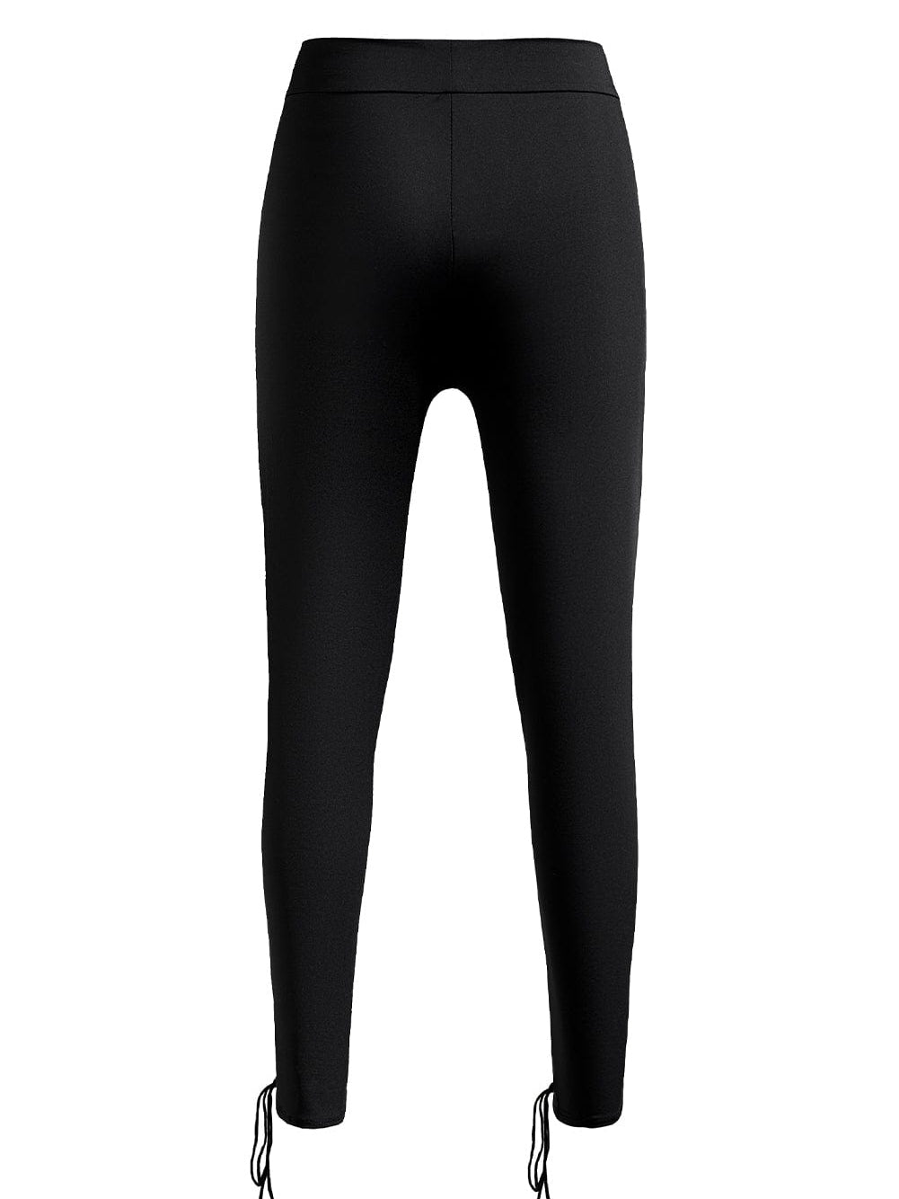 Black Grommet Lace Up Front Leggings
