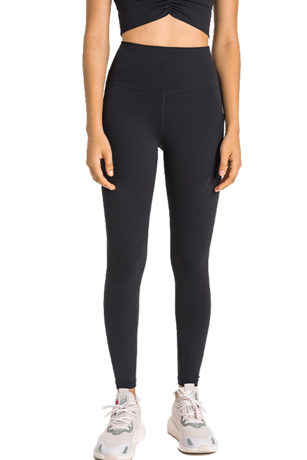Black High Waist Yoga Leggings with Side Pockets