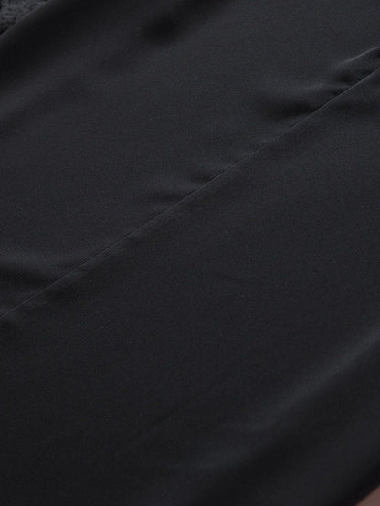 Black Lace Sleeve Floral Patchwork Sheer Mesh Top