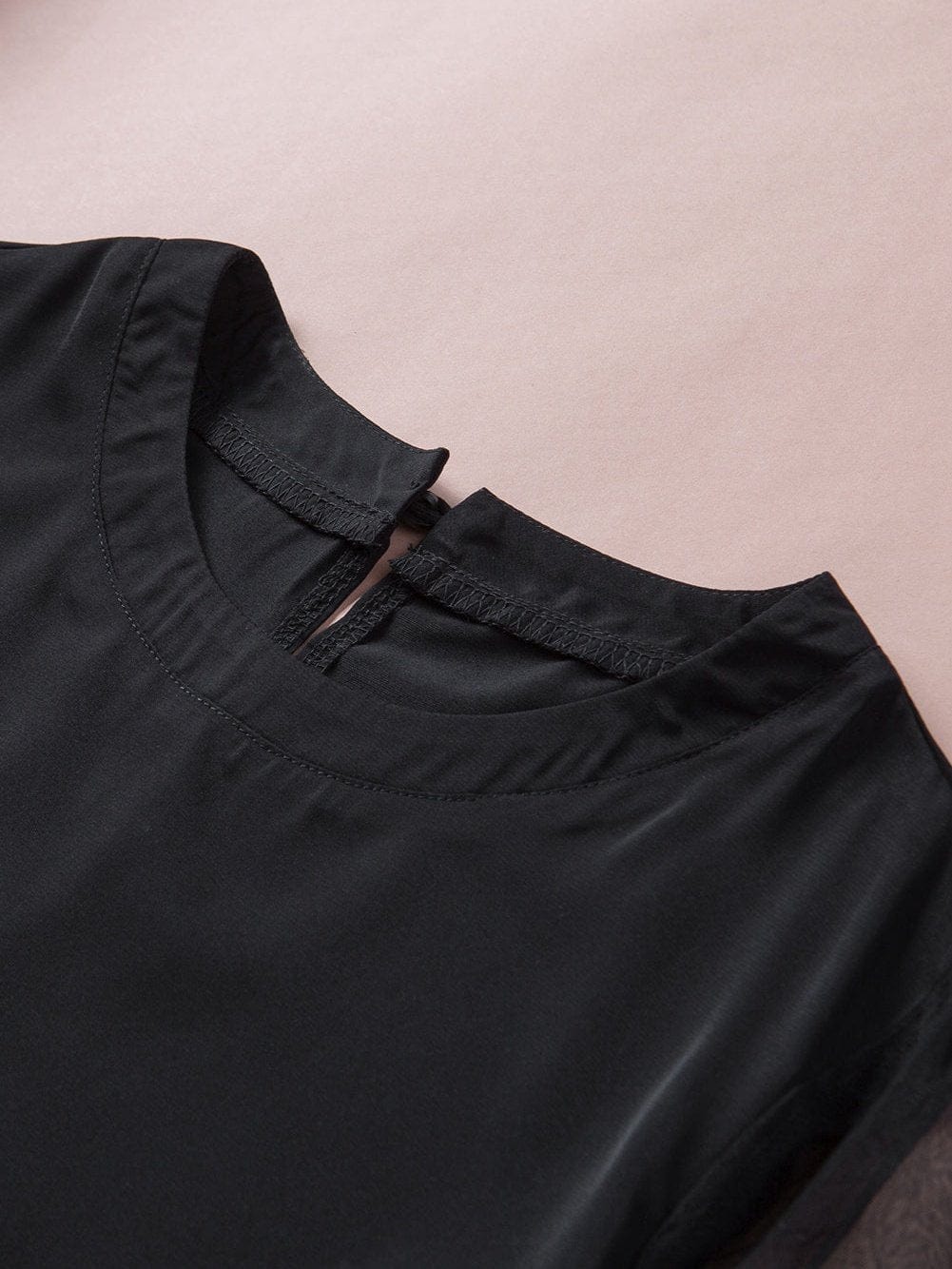 Black Lace Sleeve Floral Patchwork Sheer Mesh Top