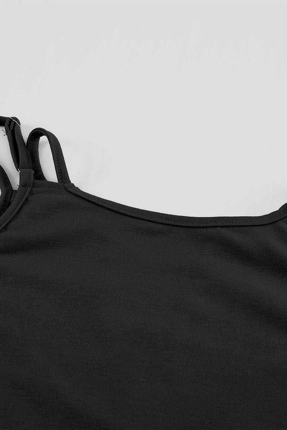 Black Lace-Up Hollow-out Tank Top