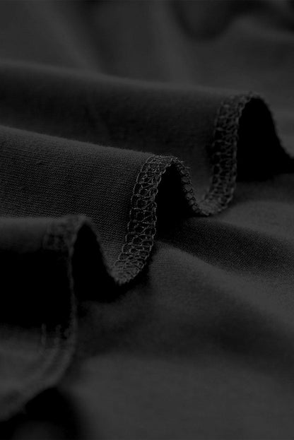 Black Lace-Up Hollow-out Tank Top