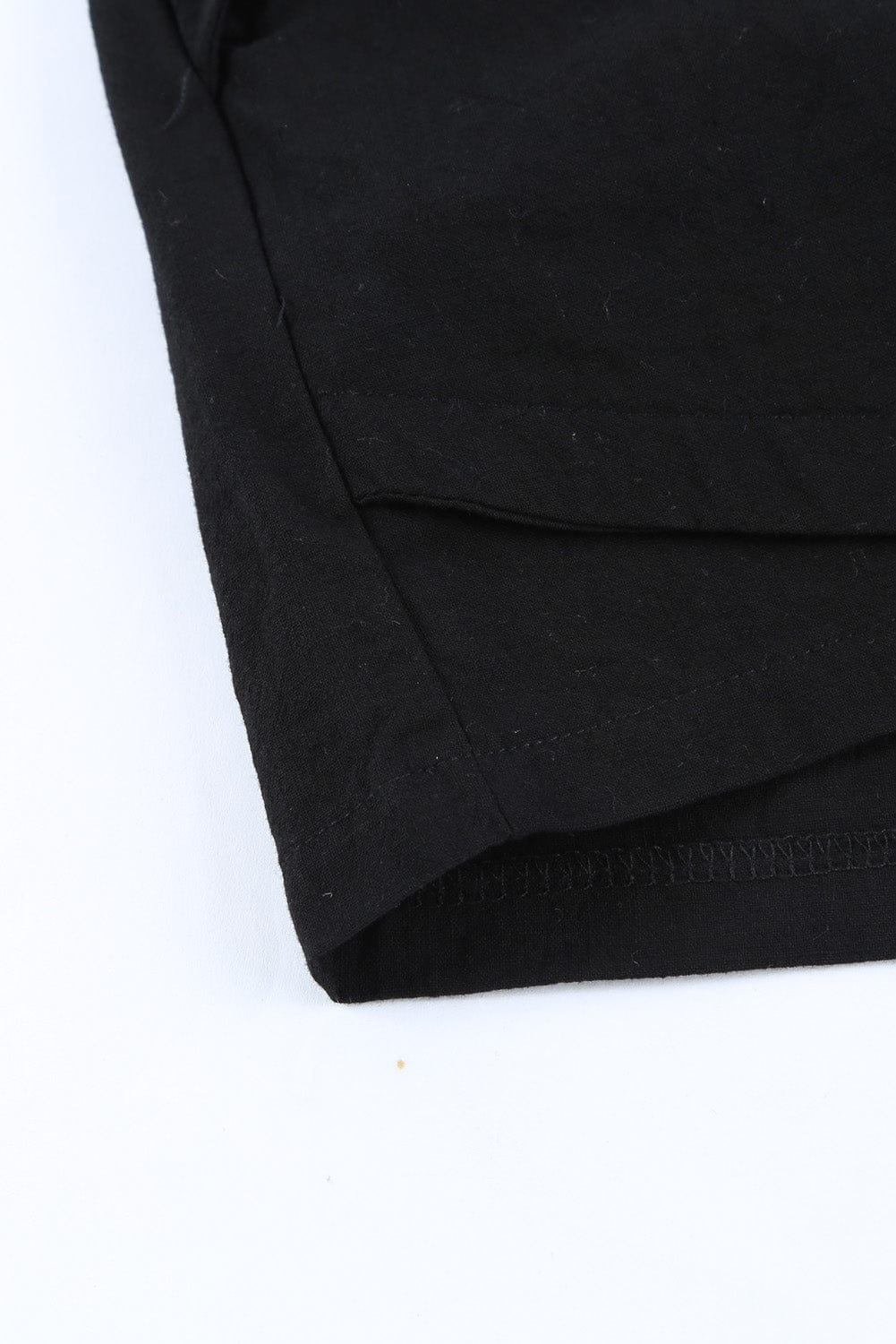 Black Linen Drawstring Shorts