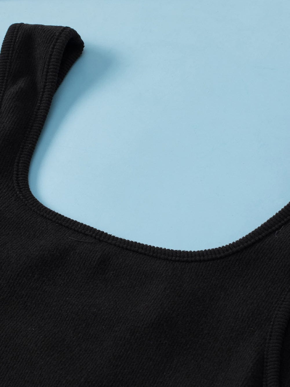 Black Pearl Embellished Square Neck Sleeveless Top