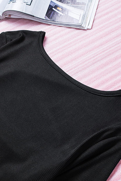 Black Sexy Cut-Out Bodycon Mini Dress with Long Sleeves